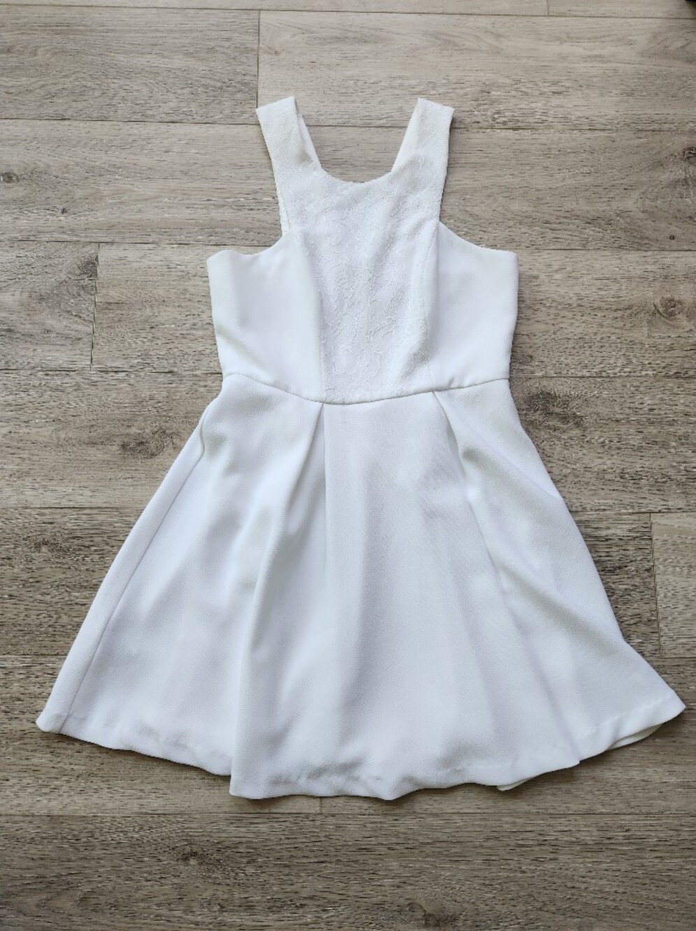 BCBGeneration White Lace Panel Dress Womens 10 Mini Engagement